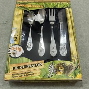 Kinderbesteck World Of Madagascar Childrens 4 pc Stainless Cutlery Flatware New